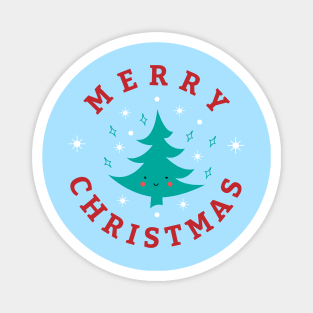 Merry Christmas Kawaii Tree Magnet